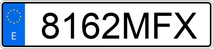 Numer rejestracyjny 8162MFX posiada TOYOTA COROLLA