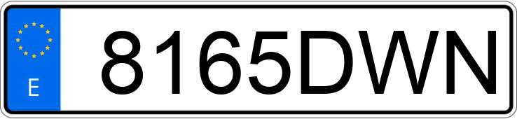 Numer rejestracyjny 8165DWN posiada TOYOTA YARIS