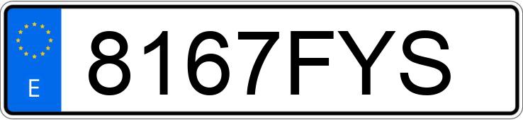 Numer rejestracyjny 8167FYS posiada PEUGEOT 207