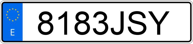 Numer rejestracyjny 8183JSY posiada  