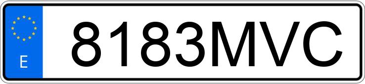 Numer rejestracyjny 8183MVC posiada TESLA MODEL 3