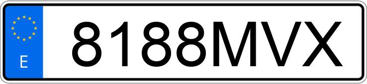 Numer rejestracyjny 8188MVX posiada TRS ONE 300