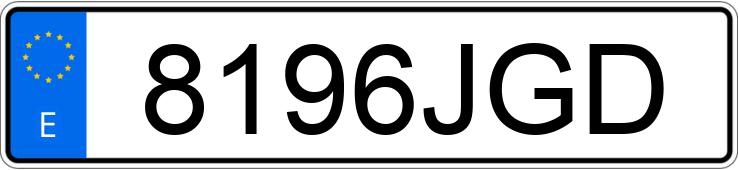 El número de registro 8196JGD tiene KIA RIO