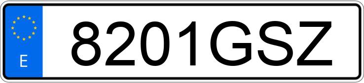 Numer rejestracyjny 8201GSZ posiada AUDI A3