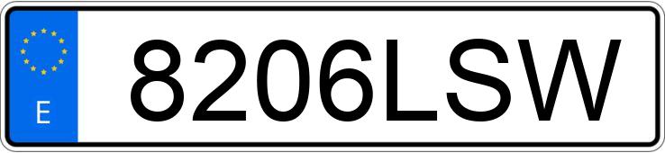 Numer rejestracyjny 8206LSW posiada SEAT IBIZA