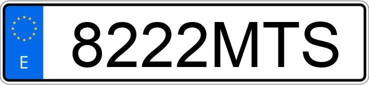 Numer rejestracyjny 8222MTS posiada AUDI A3 SPORTBACK