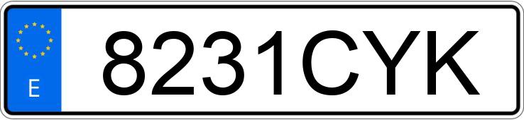 Numer rejestracyjny 8231CYK posiada PORSCHE CAYENNE