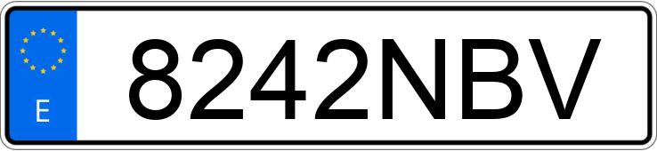 Numer rejestracyjny 8242NBV posiada TESLA MODEL 3 Numer rejestracyjny 8242NBV posiada TESLA MODEL 3