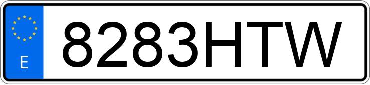 Numer rejestracyjny 8283HTW posiada PEUGEOT PARTNER