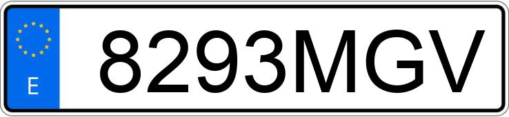 Numer rejestracyjny 8293MGV posiada VOLKSWAGEN GOLF