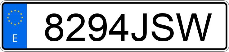 Numer rejestracyjny 8294JSW posiada SEAT IBIZA