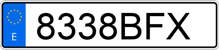 Numer rejestracyjny 8338BFX posiada SKODA OCTAVIA