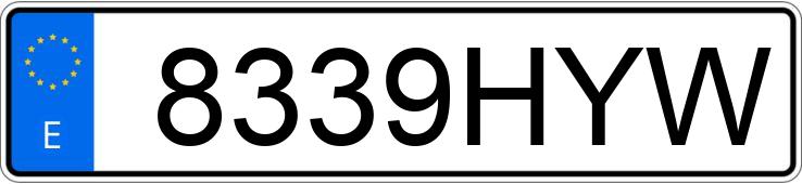 Numer rejestracyjny 8339HYW posiada FORD CUSTOM