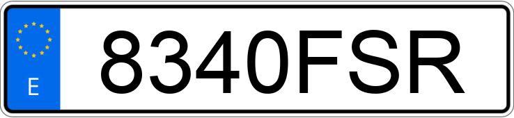 Numer rejestracyjny 8340FSR posiada FORD FIESTA