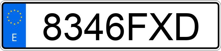 Numer rejestracyjny 8346FXD posiada PORSCHE CAYENNE