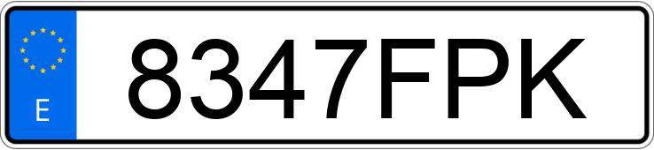 Numer rejestracyjny 8347FPK posiada VOLKSWAGEN CRAFTER