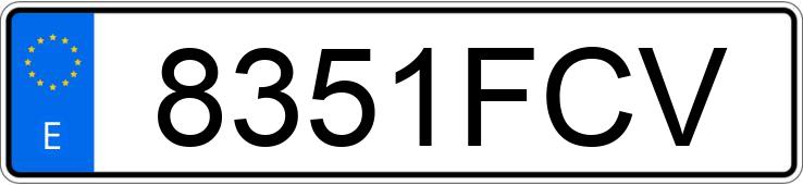 Numer rejestracyjny 8351FCV posiada SEAT IBIZA