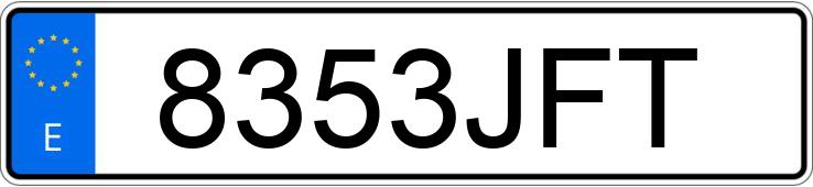 Numer rejestracyjny 8353JFT posiada RENAULT FLUENCE