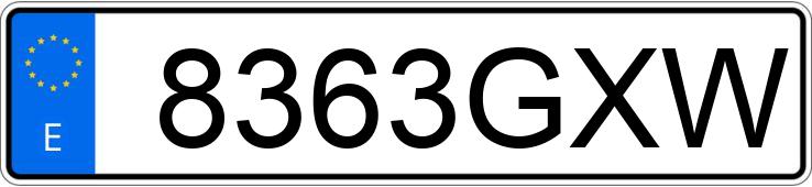 Numer rejestracyjny 8363GXW posiada RENAULT MASTER