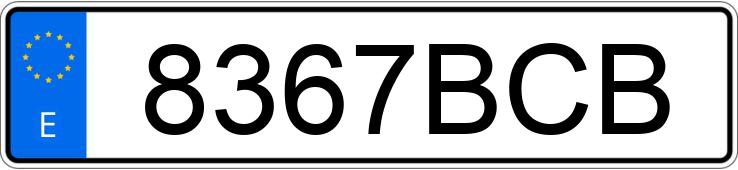 Numer rejestracyjny 8367BCB posiada VOLKSWAGEN GOLF