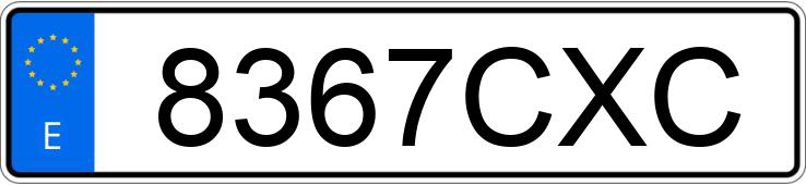 Numer rejestracyjny 8367CXC posiada PEUGEOT 206