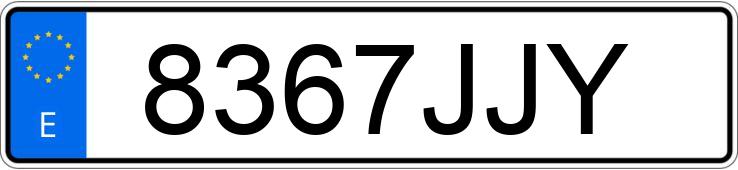 Numer rejestracyjny 8367JJY posiada TOYOTA YARIS