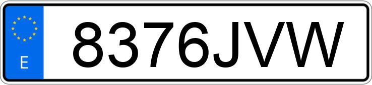 Numer rejestracyjny 8376JVW posiada TOYOTA YARIS