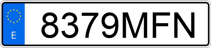Numer rejestracyjny 8379MFN posiada TOYOTA COROLLA