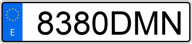 Numer rejestracyjny 8380DMN posiada VOLKSWAGEN GOLF