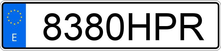 Numer rejestracyjny 8380HPR posiada SKODA OCTAVIA