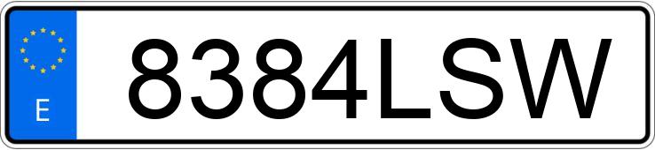Numer rejestracyjny 8384LSW posiada KIA STONIC