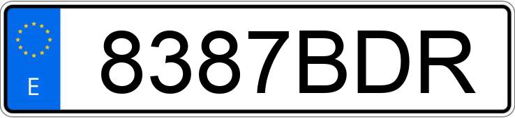 Numer rejestracyjny 8387BDR posiada VOLKSWAGEN GOLF