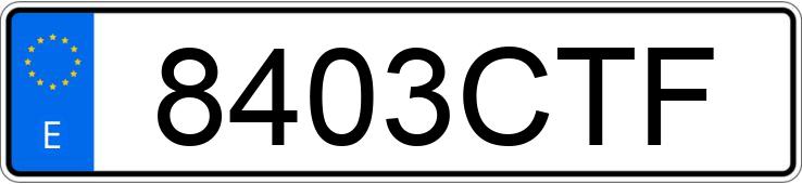 Numer rejestracyjny 8403CTF posiada CITROEN C2