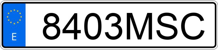 Numer rejestracyjny 8403MSC posiada VOLKSWAGEN GOLF