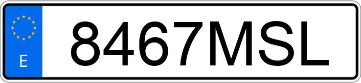 Numer rejestracyjny 8467MSL posiada VOLKSWAGEN GOLF