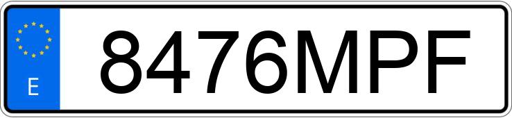 Numer rejestracyjny 8476MPF posiada MG ZS