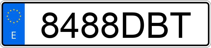 Numer rejestracyjny 8488DBT posiada VOLKSWAGEN GOLF