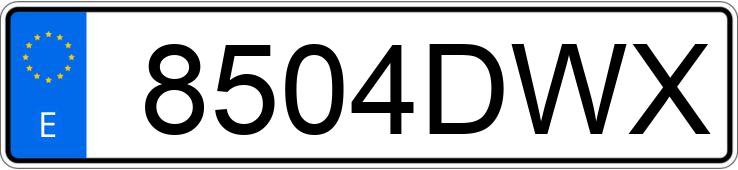 Numer rejestracyjny 8504DWX posiada TOYOTA COROLLA