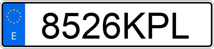 Numer rejestracyjny 8526KPL posiada VOLKSWAGEN GOLF