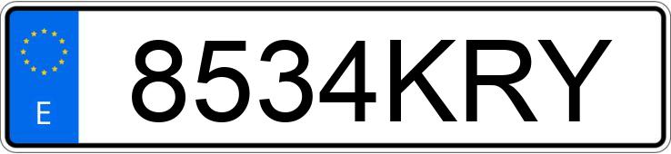 Numer rejestracyjny 8534KRY posiada FORD CUSTOM Numer rejestracyjny 8534KRY posiada FORD CUSTOM