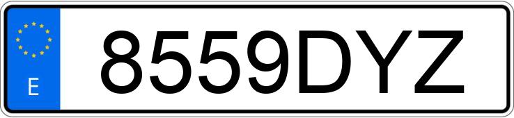 Numer rejestracyjny 8559DYZ posiada VOLKSWAGEN GOLF