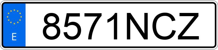 Numer rejestracyjny 8571NCZ posiada VOLKSWAGEN TRANSPORTER