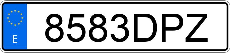 Numer rejestracyjny 8583DPZ posiada PEUGEOT 206