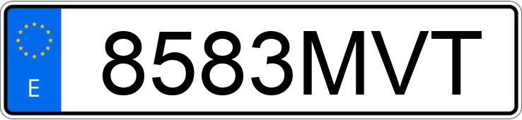 Numer rejestracyjny 8583MVT posiada VOLKSWAGEN TRANSPORTER
