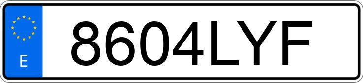 Numer rejestracyjny 8604LYF posiada MAZDA MAZDA3