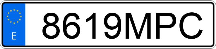 Registreringsnummeret 8619MPC har MG ZS