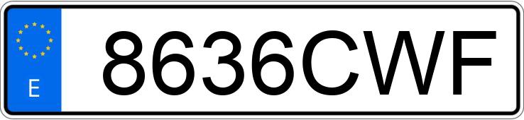 Numer rejestracyjny 8636CWF posiada RENAULT KANGOO