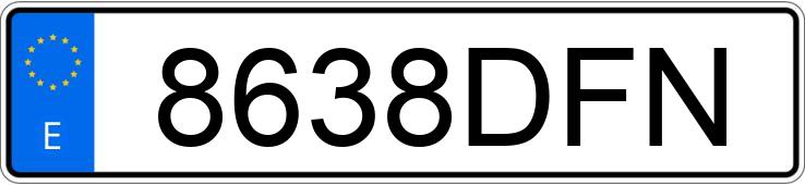 Numer rejestracyjny 8638DFN posiada OPEL ZAFIRA