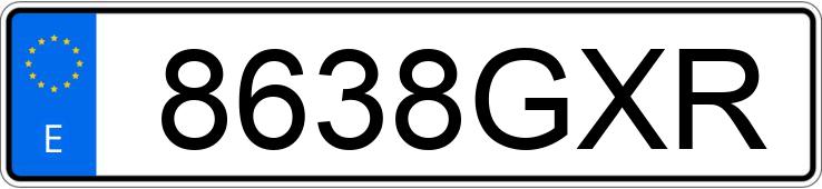 Numer rejestracyjny 8638GXR posiada CITROEN DS3