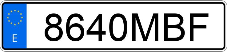 Numer rejestracyjny 8640MBF posiada SKODA KAROQ